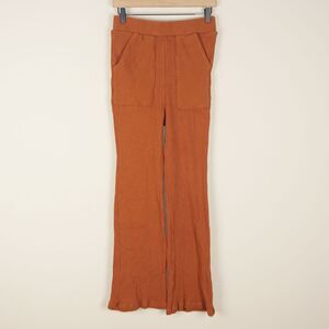Free People FP Beach Ribbed Flare Leg High Waist Brown Pants Womens Sz S